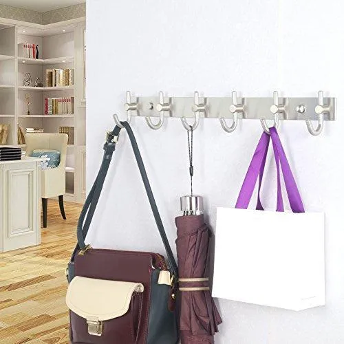 Caligrafx Coat Hooks, Heavy Duty Single Hat Kitchen Bath Towel Hook Robe Closet Clothes Hanger Rail Garment Rack Holder Home, Wall Mounted