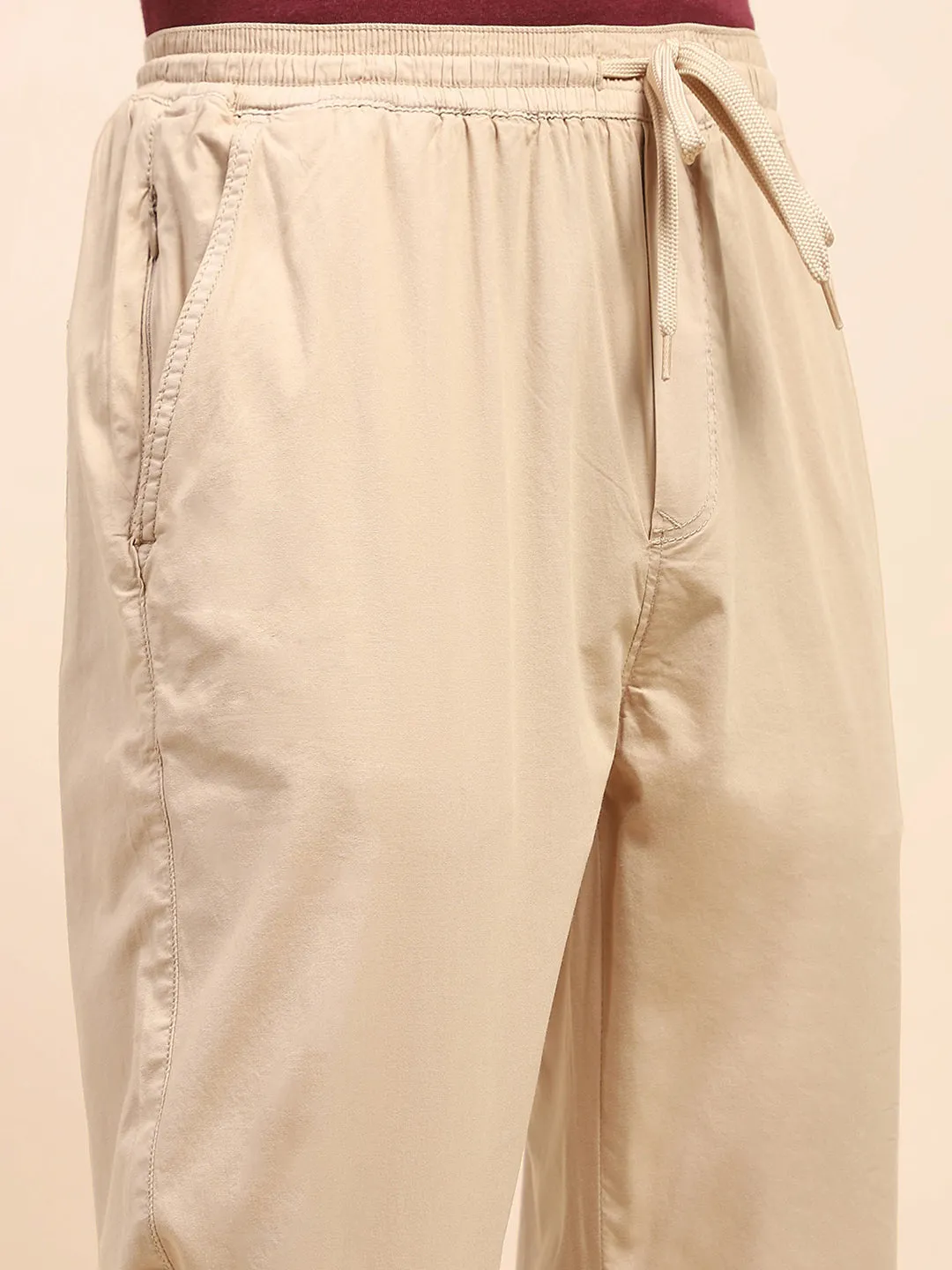Camla Barcelona Drawstring Waist Beige Jogger