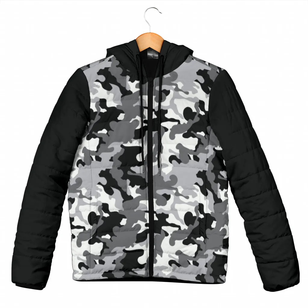 Camouflage Puffer Jacket Women's Coat Quilted Hooded