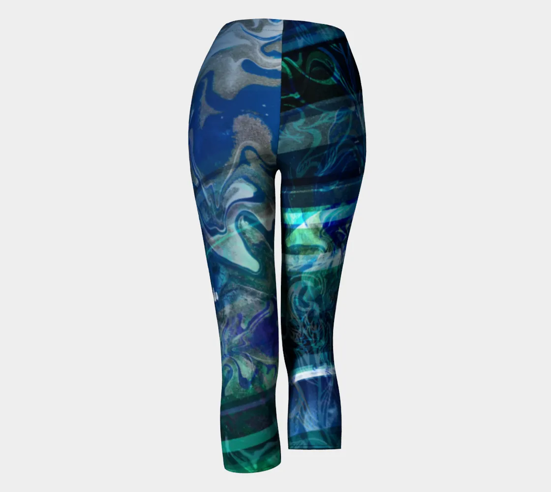 Canada Marble - Multi Blue Green - Capris
