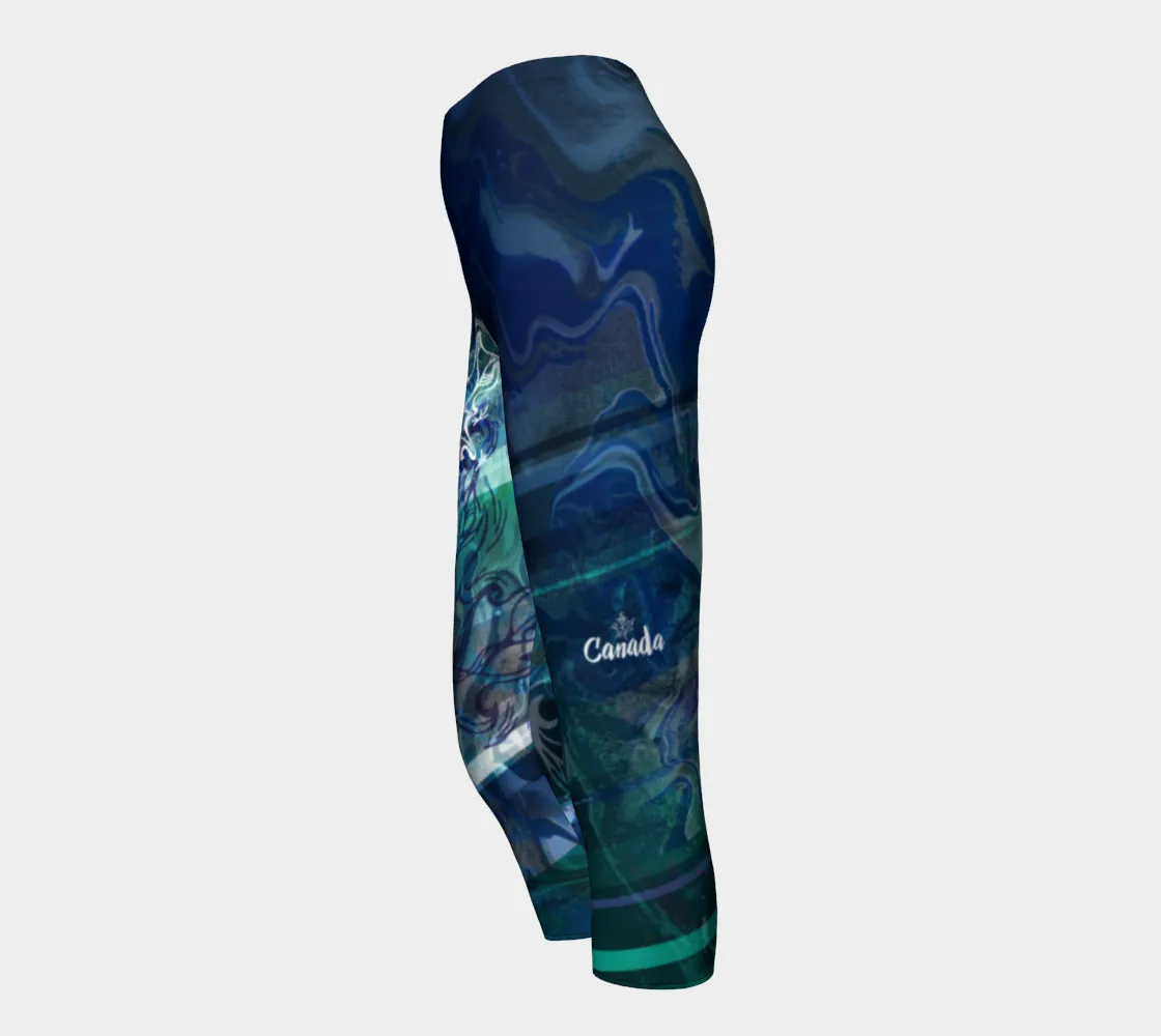 Canada Marble - Multi Blue Green - Capris