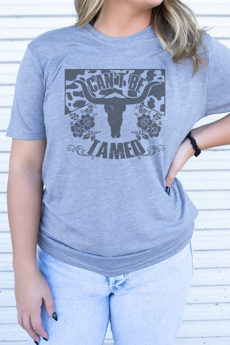 Can't Be Tamed Steer Adult Soft-Tek Blend T-Shirt
