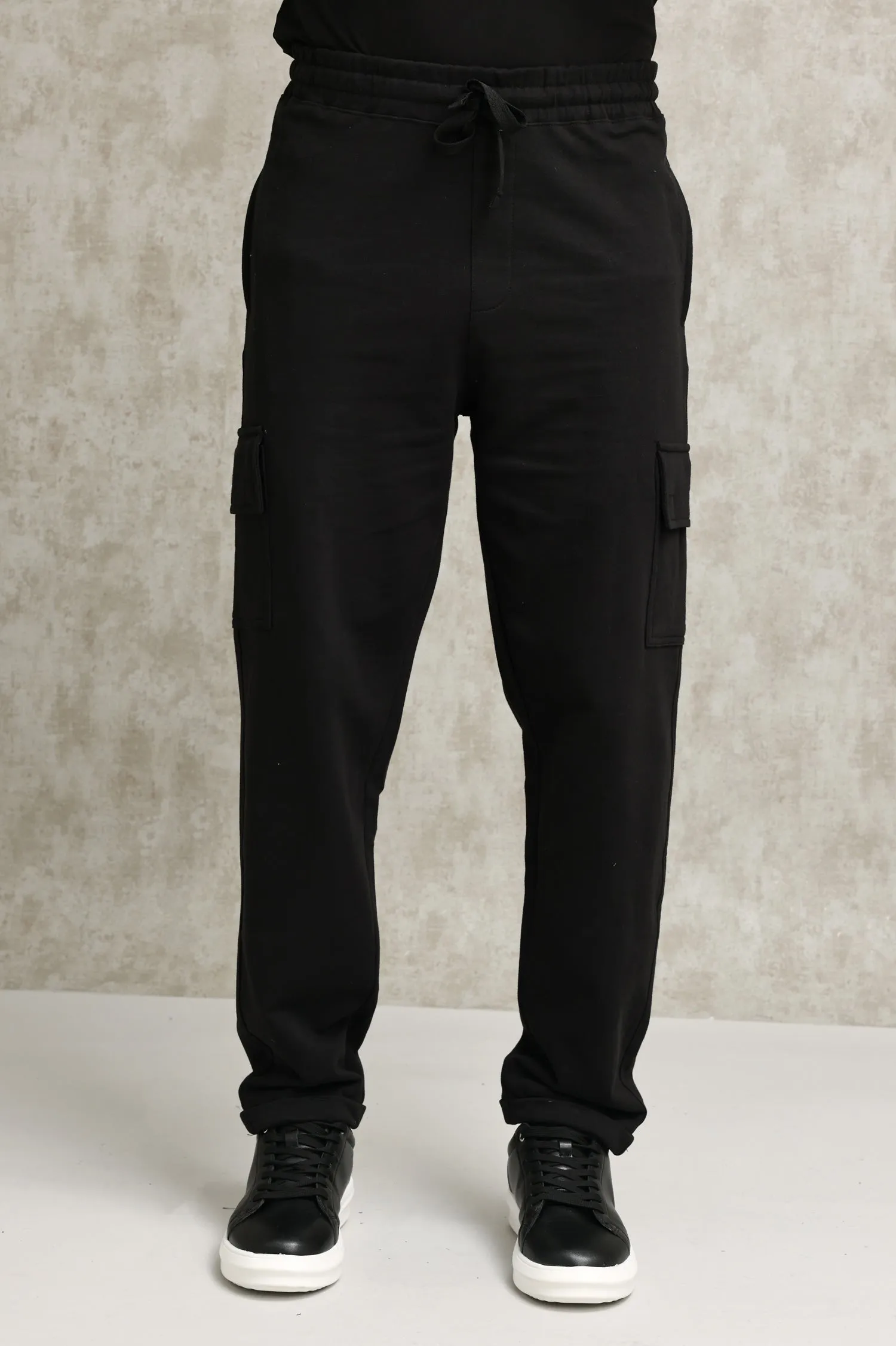 CARGO STYLE KNIT JOGGERS WITH UTILITY POCKETS