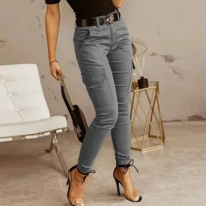 CargoFlex™ | Women's Comfortable Skinny Cargo Jogging Pants | Lightweight Fabric, Elastic Waistband & Functional Pockets