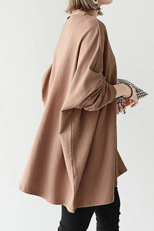 Casual Solid Color Long Shirt