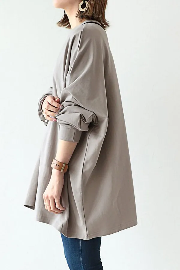 Casual Solid Color Long Shirt