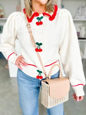 Cherry Sweater Cardigan