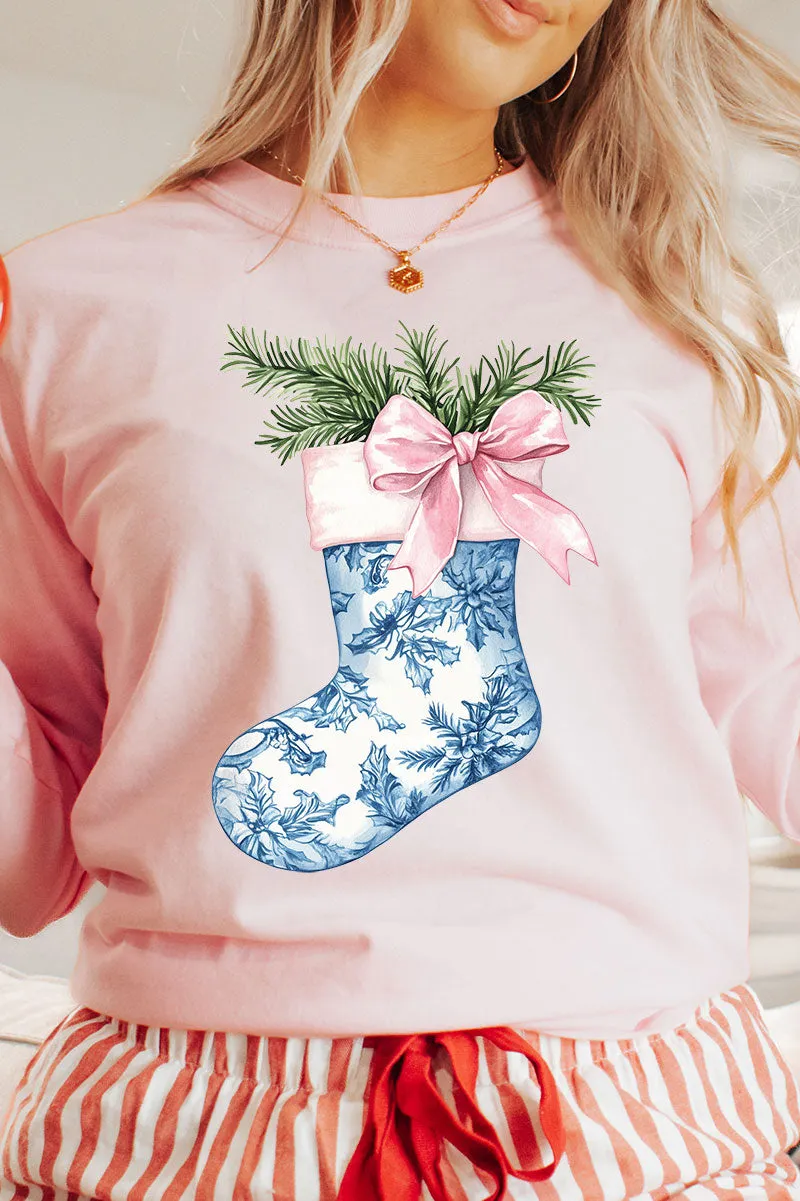 Chinoiserie Stocking Comfort Colors Heavyweight Long Sleeve T-Shirt
