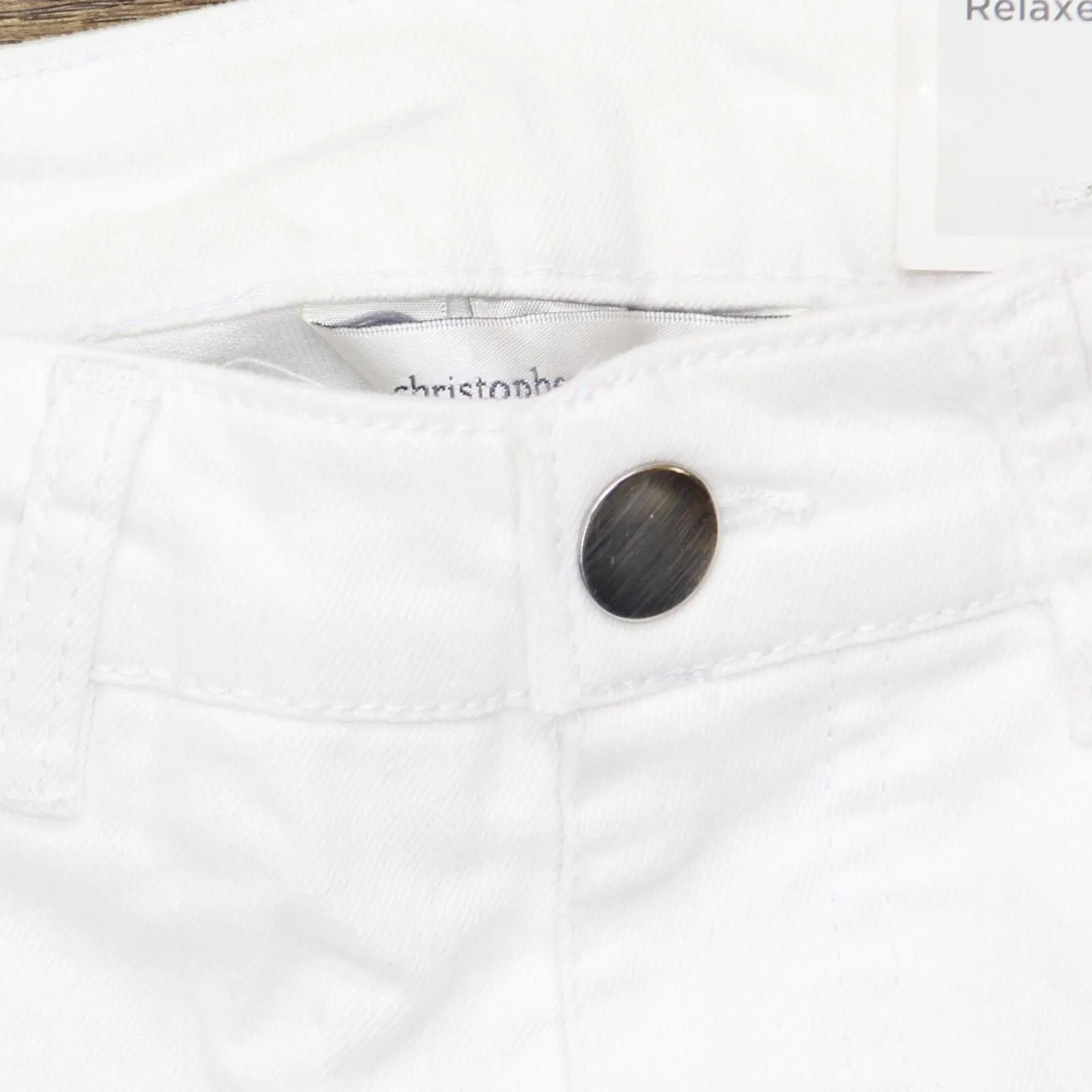 Christopher & Banks Womens Crop Relaxed Fit High Rise Jeans White 4