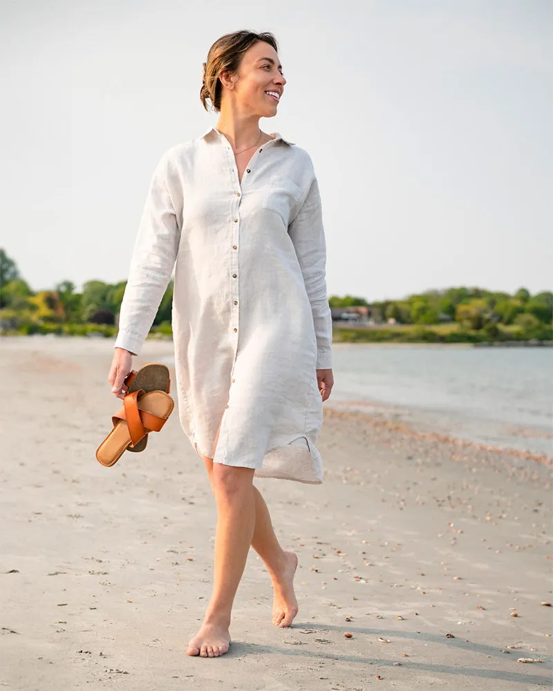 Coastal Linen Shirt Dress