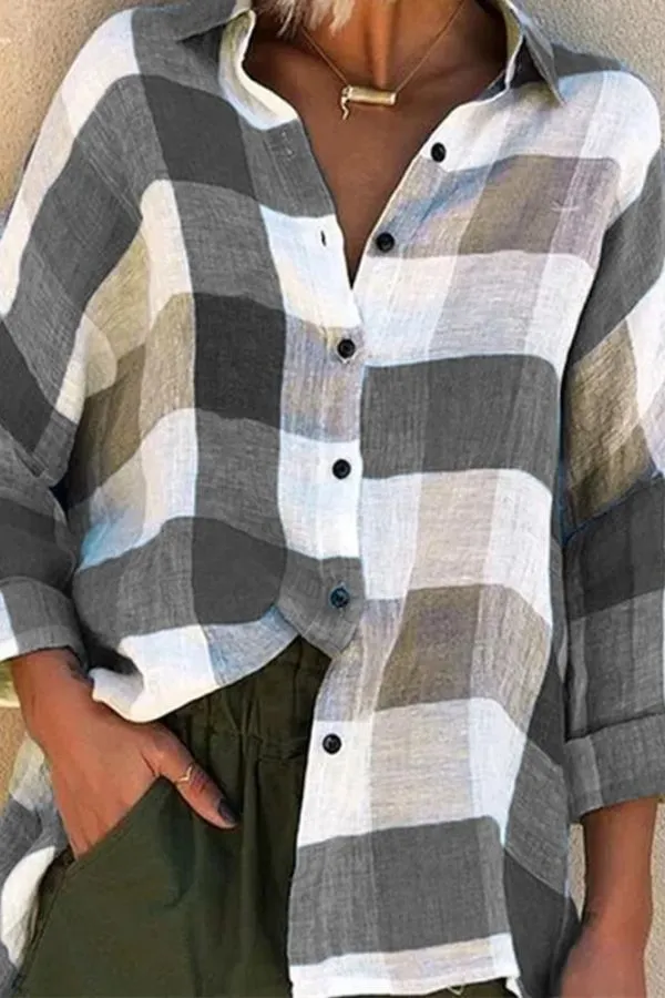 Colorful Plaid Printing Casual Shirt