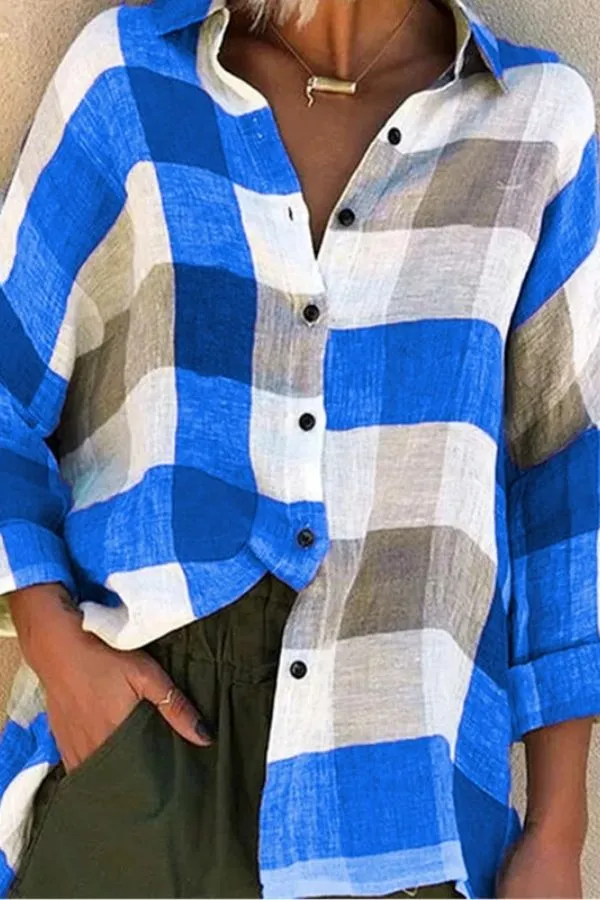 Colorful Plaid Printing Casual Shirt
