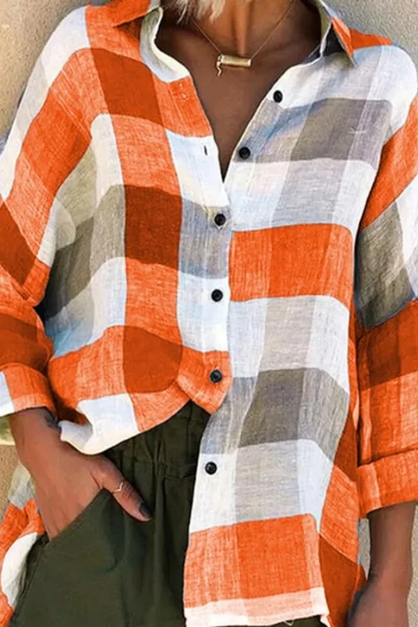 Colorful Plaid Printing Casual Shirt