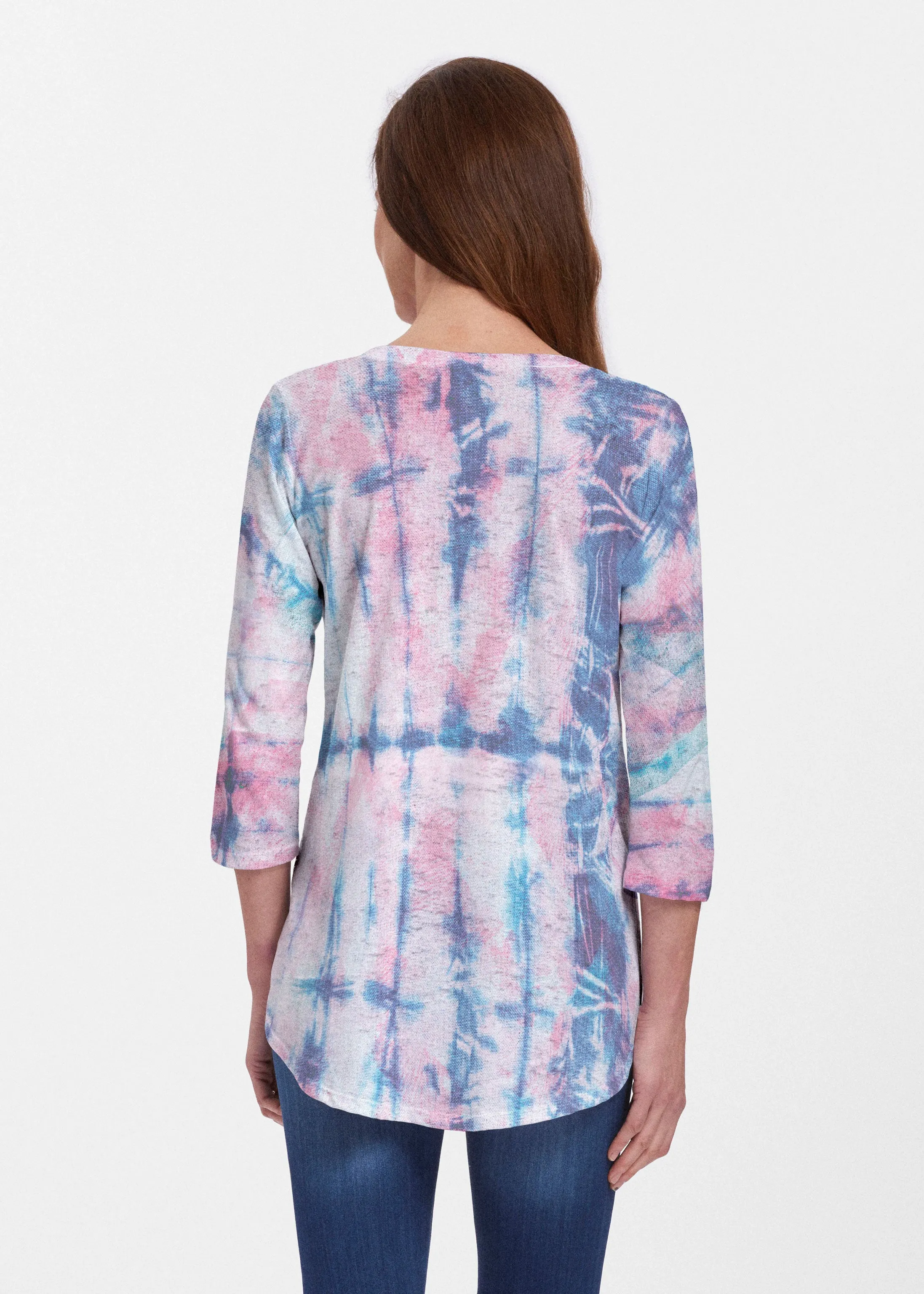 Colour Wash Pink (17198) ~ Signature V-neck Flowy Tunic
