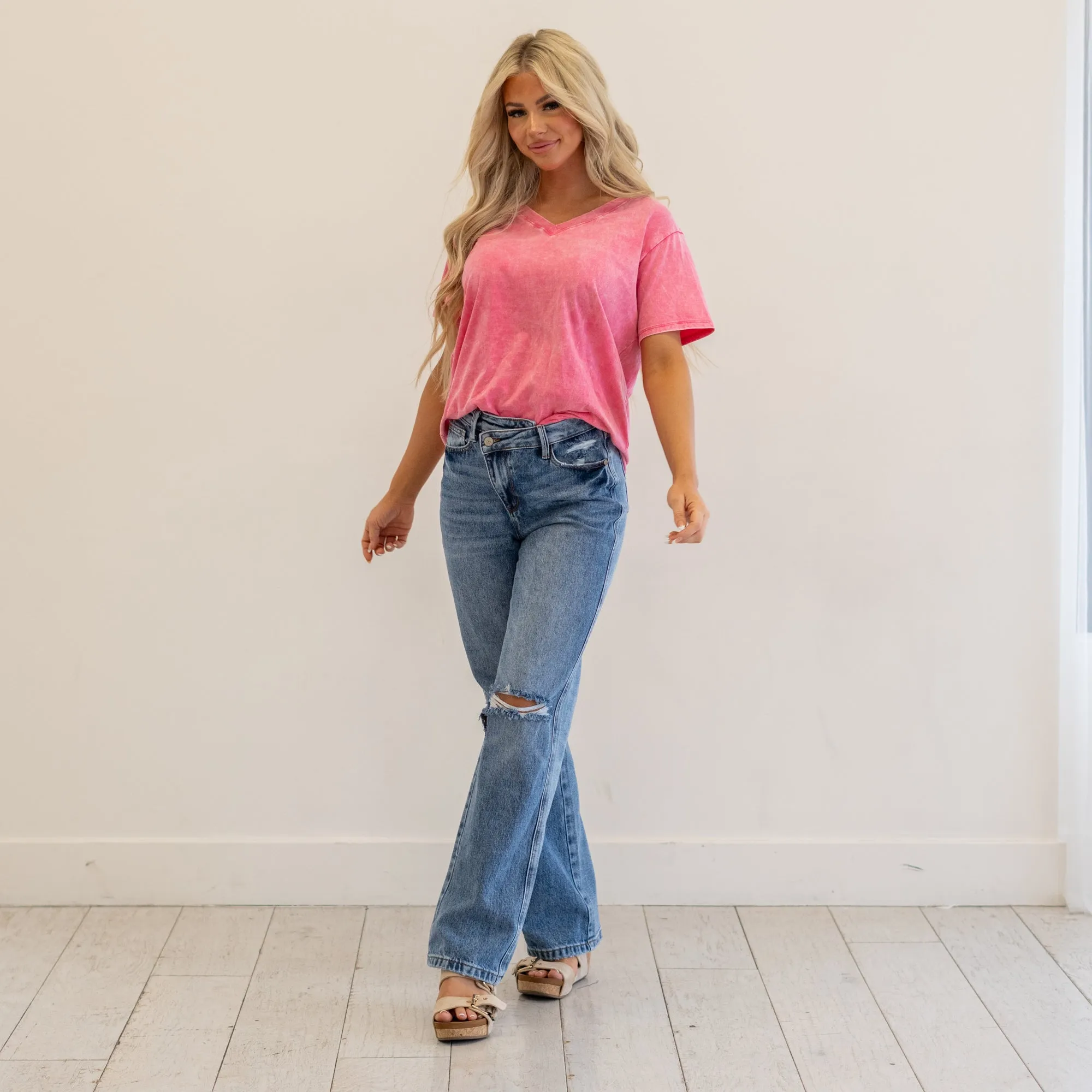 Coralynn Rigid Magic High Rise Criss Cross Straight Leg Regular & Plus Sizes
