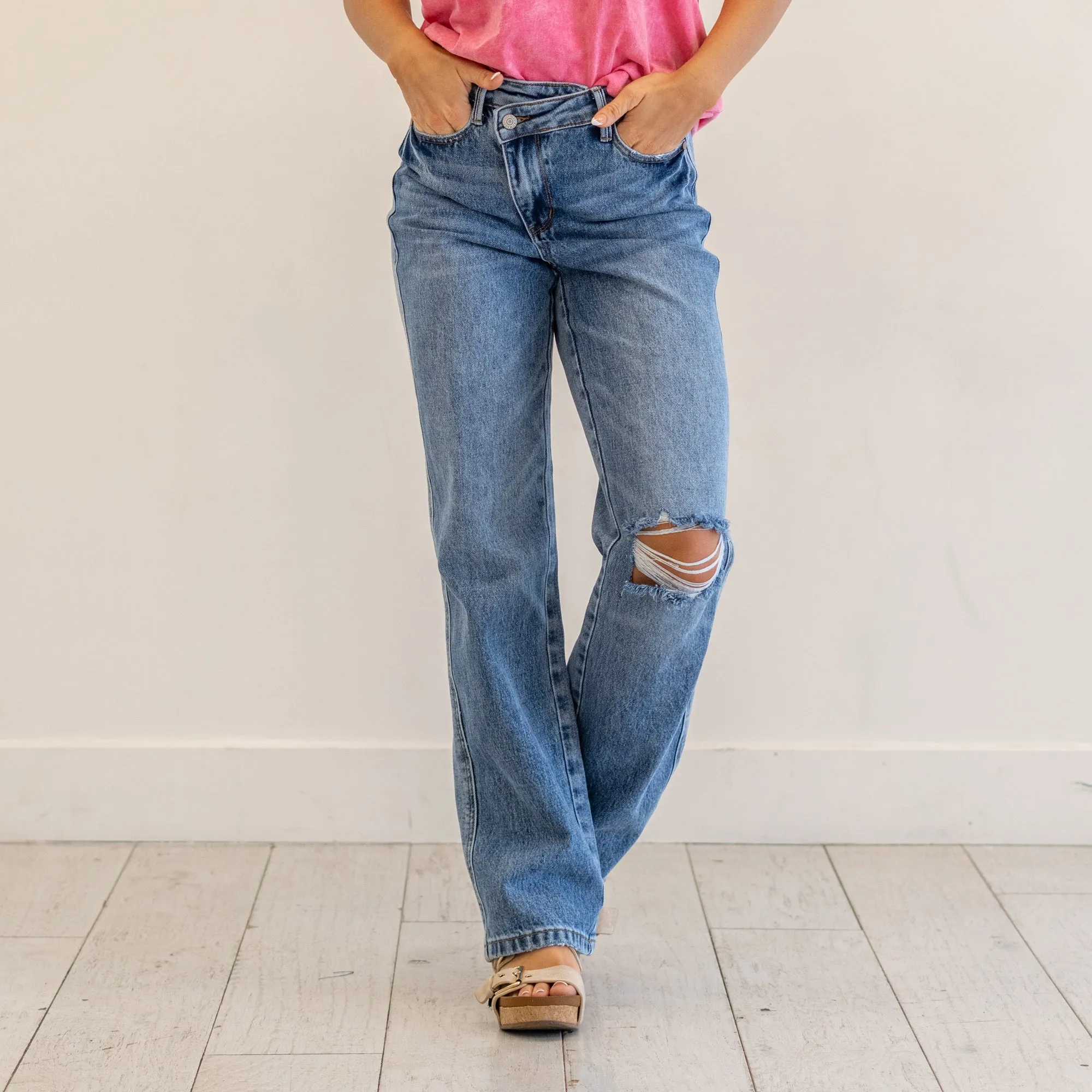 Coralynn Rigid Magic High Rise Criss Cross Straight Leg Regular & Plus Sizes