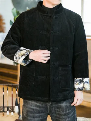 Corduroy Tang Suit Vintage Cotton-padded Outerwear for Men
