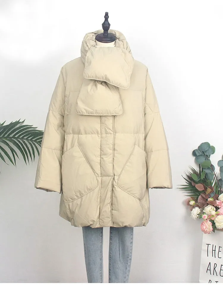 Cotton Padded Long Over Knee Parka Coats