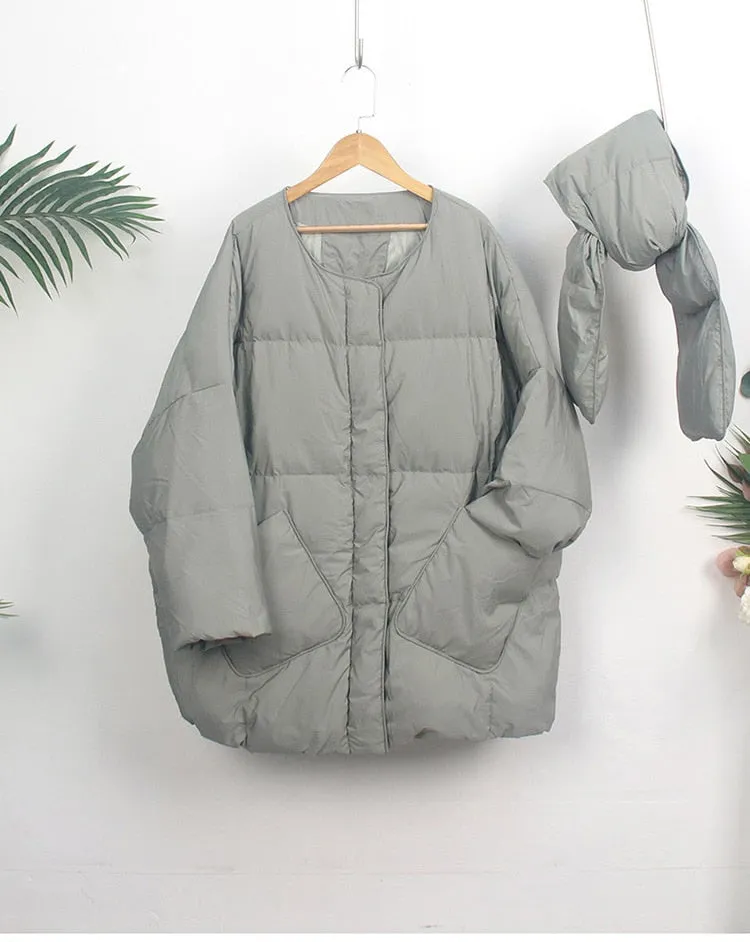 Cotton Padded Long Over Knee Parka Coats