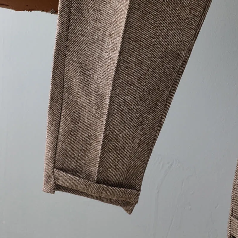 Cozy Casual Woolen Thick Warm Trousers