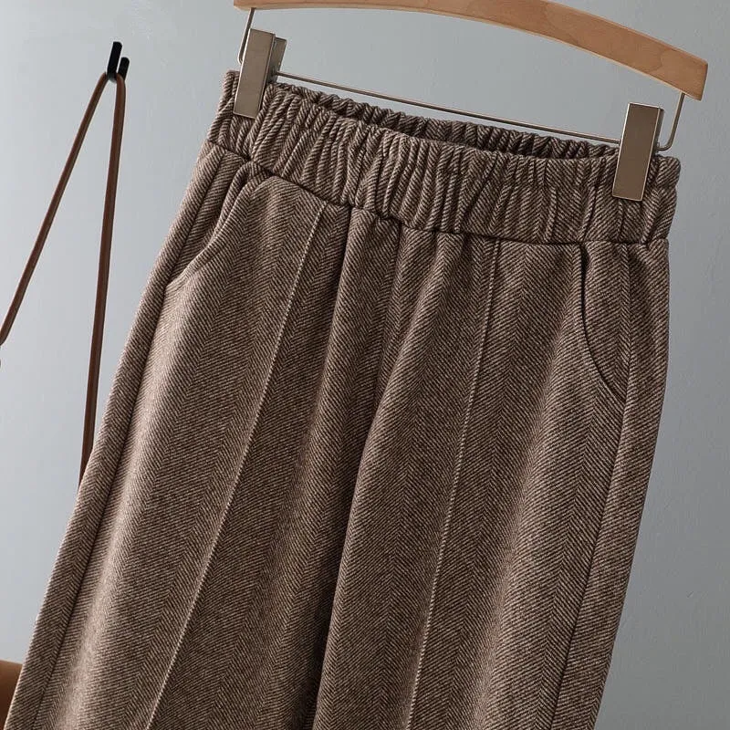 Cozy Casual Woolen Thick Warm Trousers