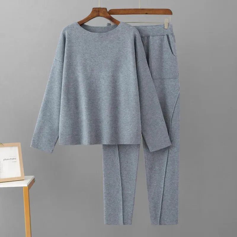 Cozy Knit 2-Piece Tracksuit Set