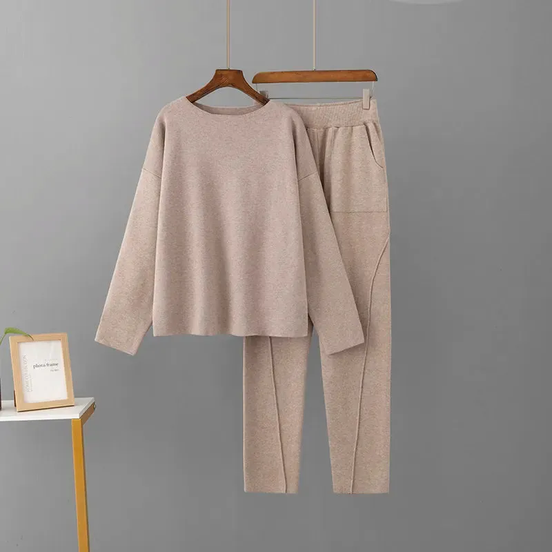 Cozy Knit 2-Piece Tracksuit Set