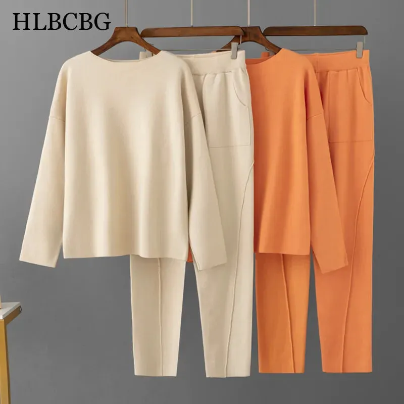 Cozy Knit 2-Piece Tracksuit Set