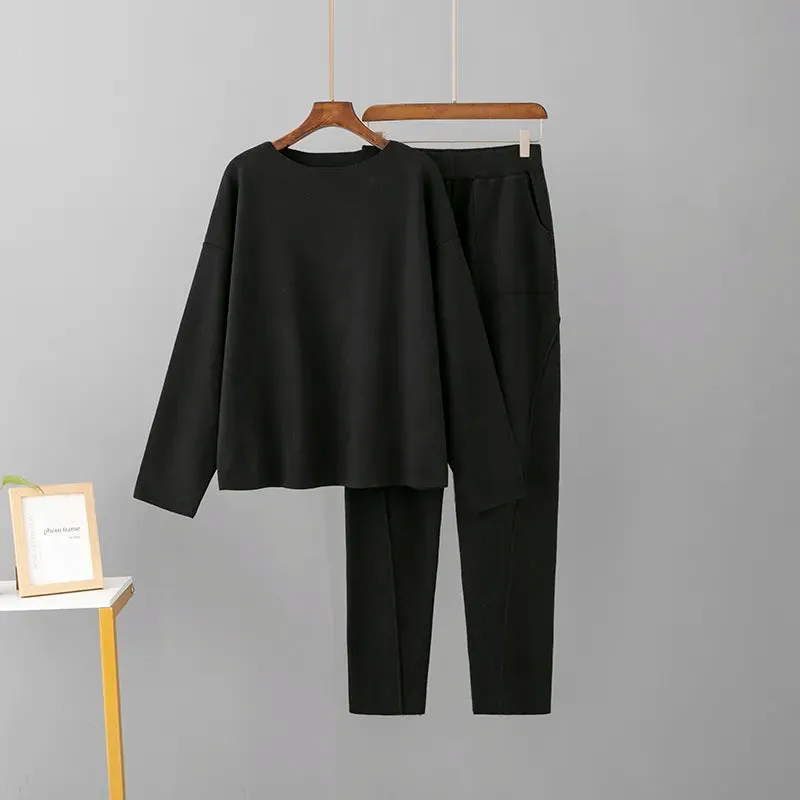 Cozy Knit 2-Piece Tracksuit Set