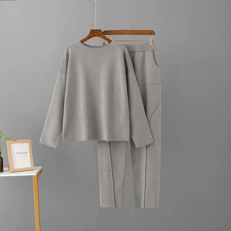 Cozy Knit 2-Piece Tracksuit Set