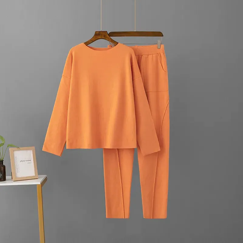 Cozy Knit 2-Piece Tracksuit Set