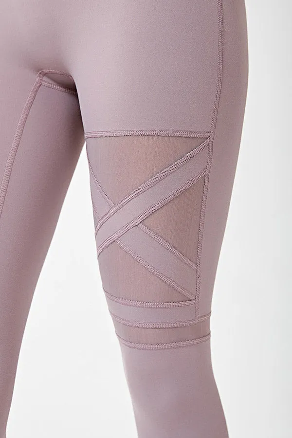 Cozy Stitching Mesh Yoga Pants