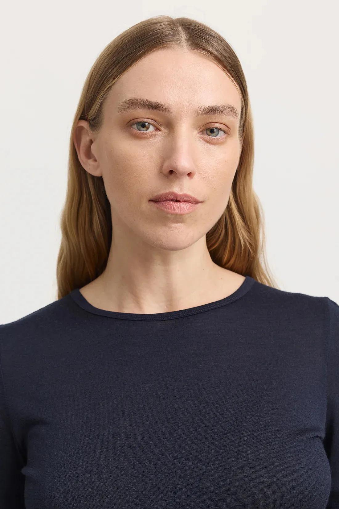 Crew Merino Tee - French Navy