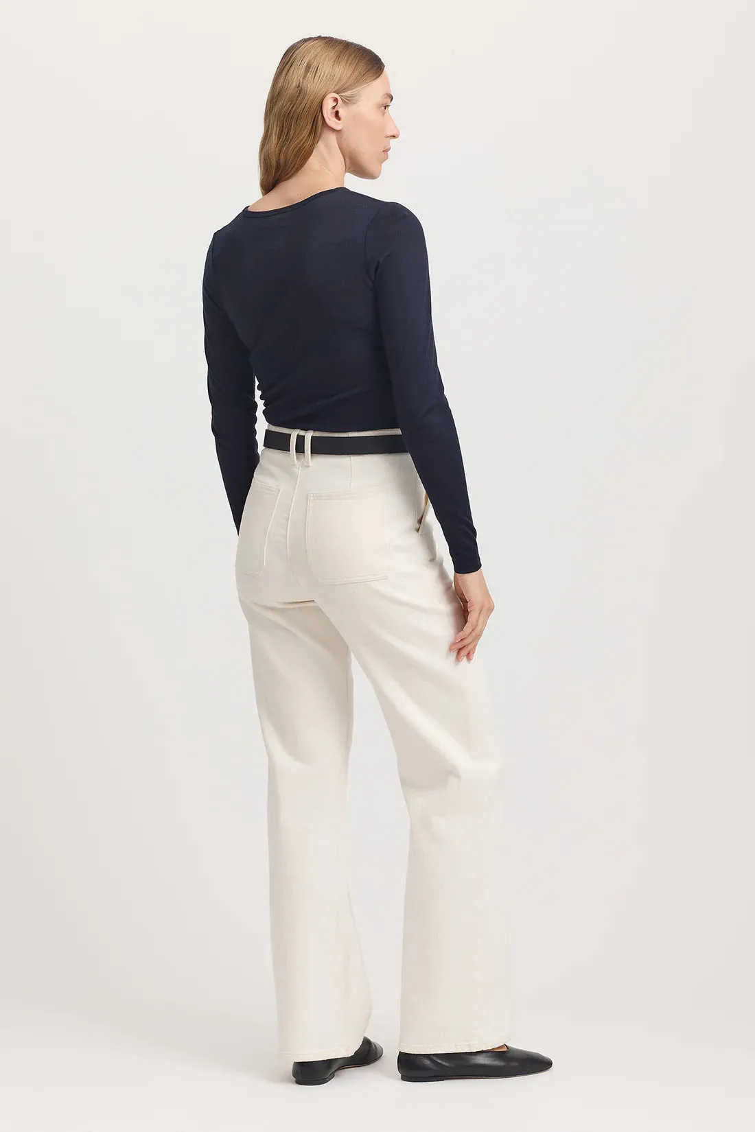 Crew Merino Tee - French Navy