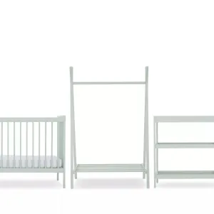 CuddleCo Nola 3pc Set Changer, Cot Bed and Clothes Rail - Sage Green