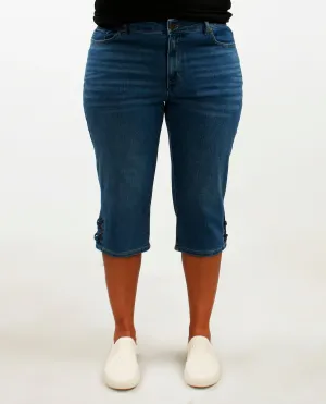 D Jeans Plus Recycle Lace Hem Denim Capri