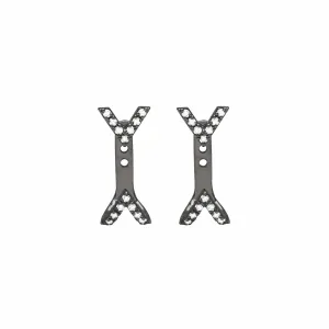 Diamond Dagger Studs with Ear Jackets | Black Gold