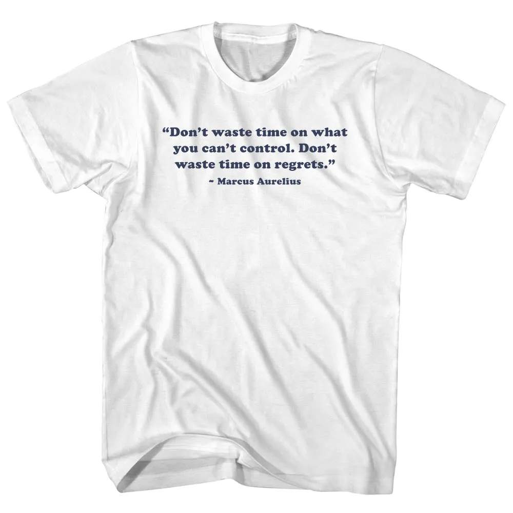 Don't Waste Time On What You Can't Control. Don't Waste Time On Regrets. - Marcus Aurelius Quote Tees Youth Cotton T-shirt