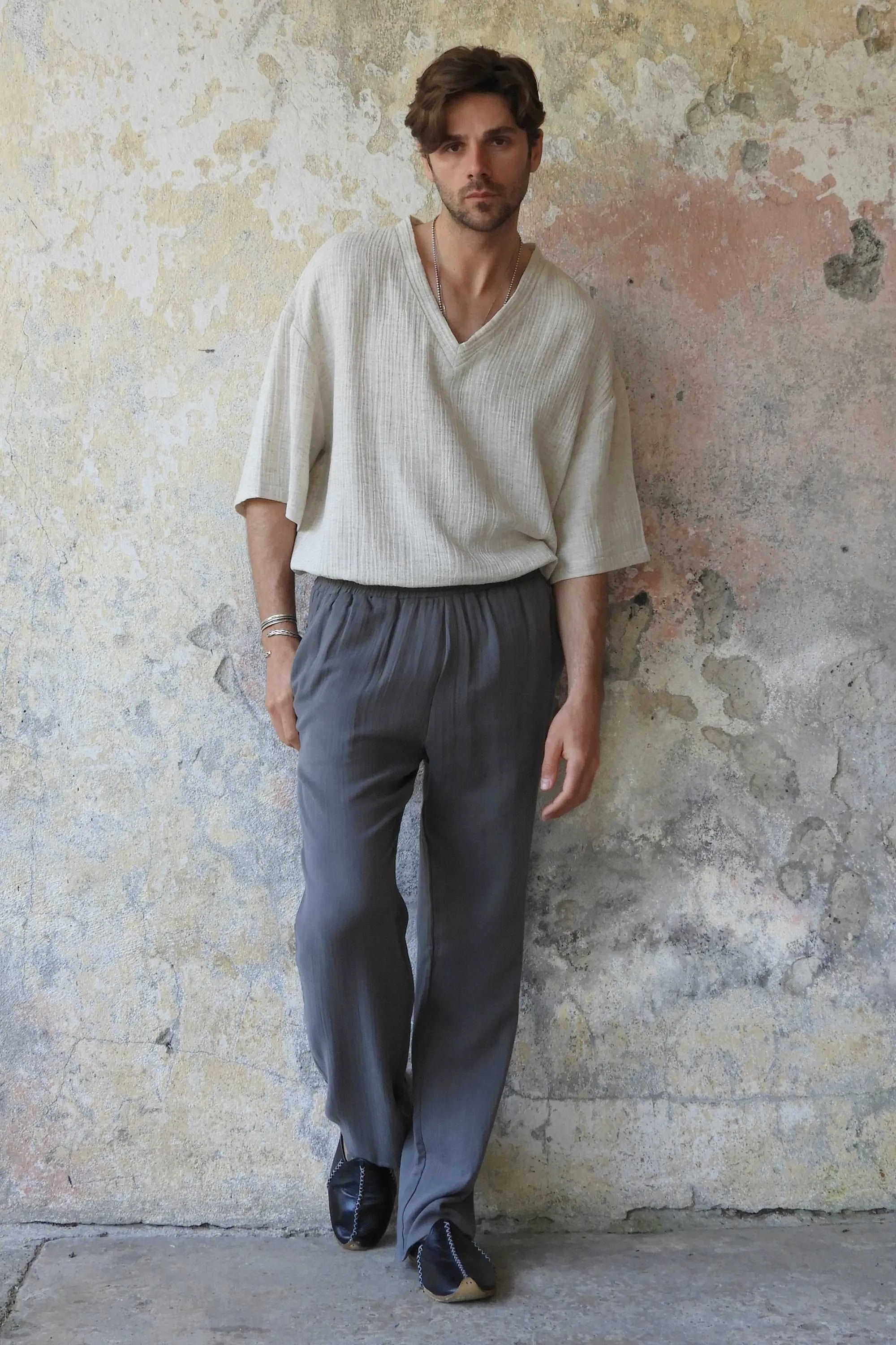 DUNE Organic Gauze Cotton Pants (Dark Gray)
