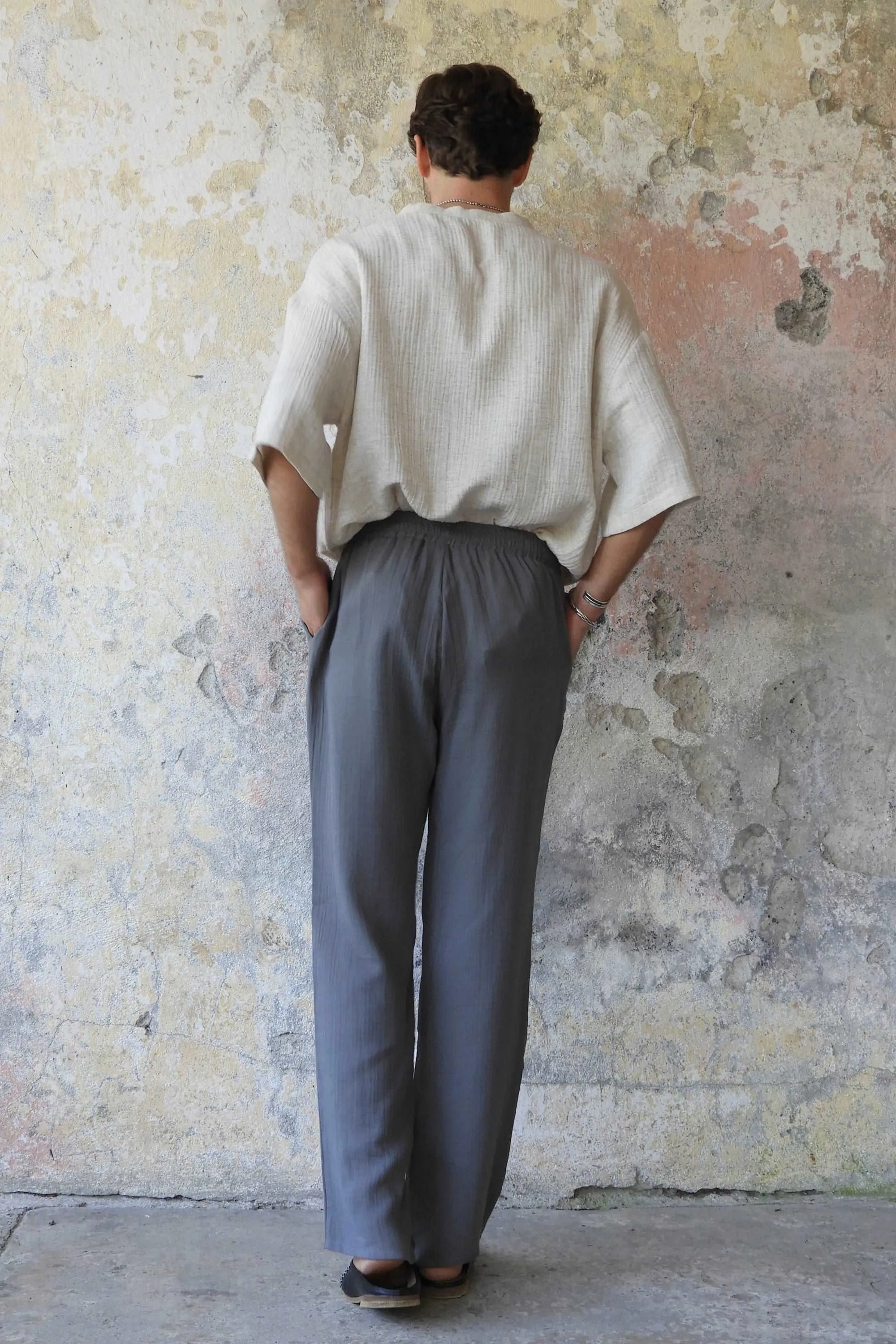 DUNE Organic Gauze Cotton Pants (Dark Gray)