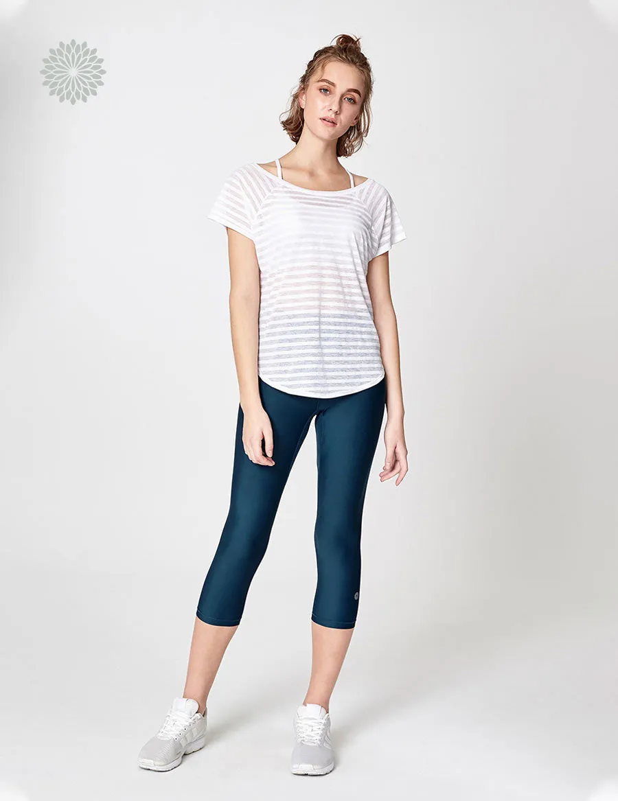 easyoga LESPIRO Glossy Slim Capris2 - B3 Dark Blue
