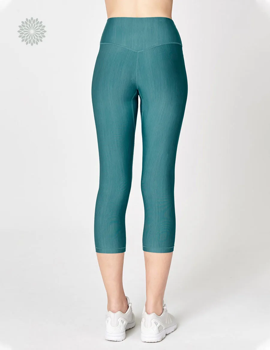 easyoga LESPIRO Glossy Slim Capris2 - G21 Lake Green