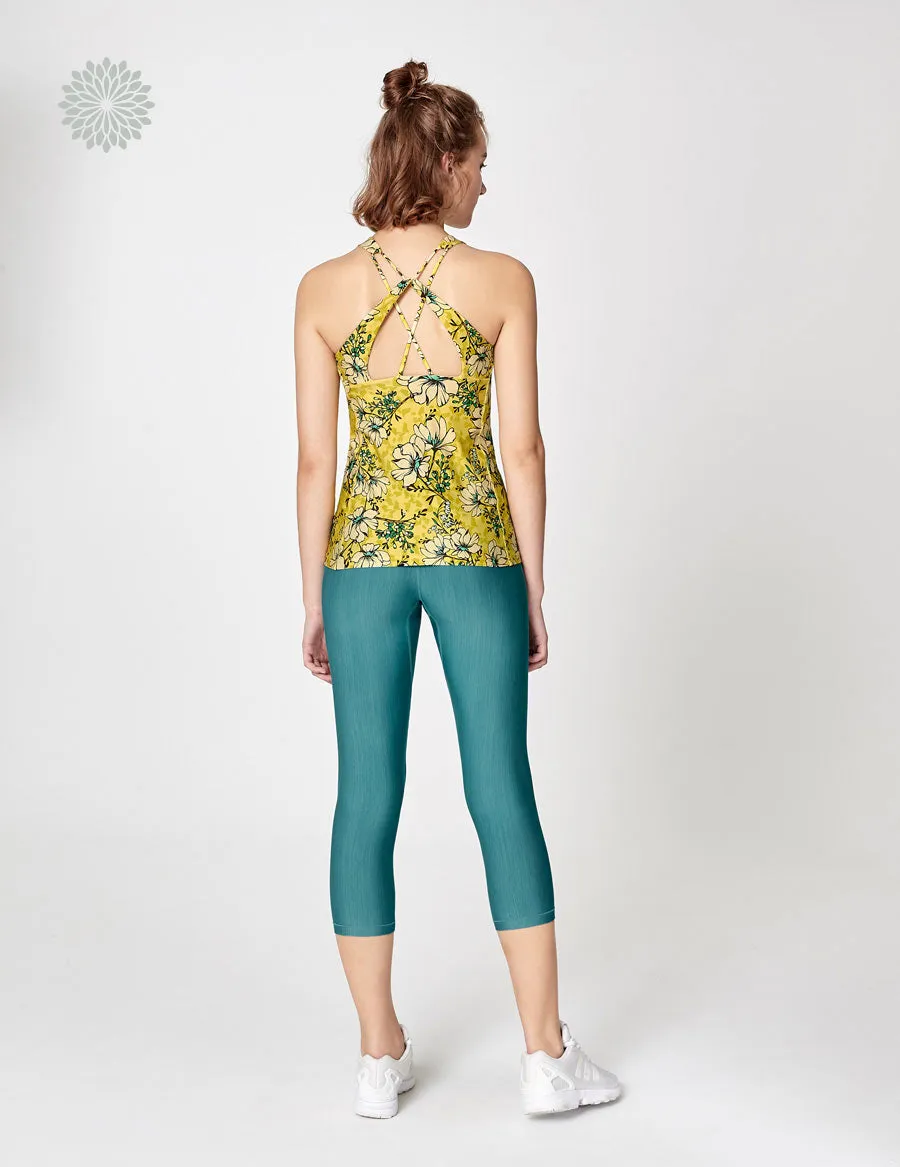 easyoga LESPIRO Glossy Slim Capris2 - G21 Lake Green