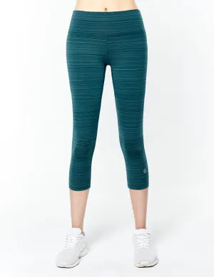 easyoga LESPIRO Glossy Slim Capris3 - D64 Aquamarine  Stripe