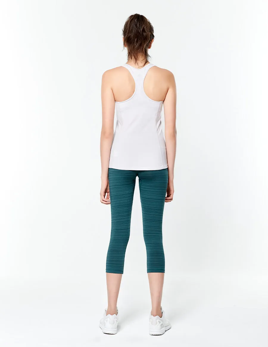 easyoga LESPIRO Glossy Slim Capris3 - D64 Aquamarine  Stripe