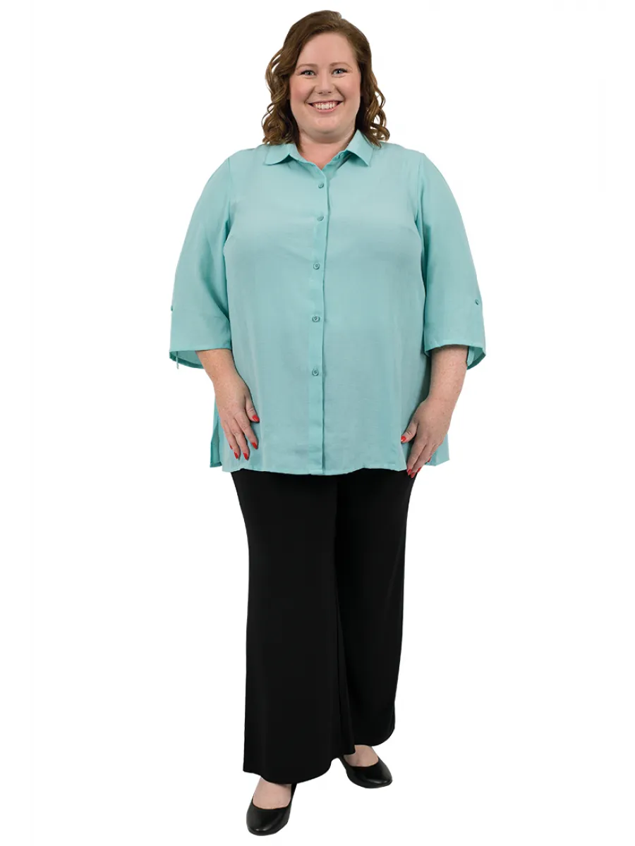 Echoes Classic Blouse - Teal**