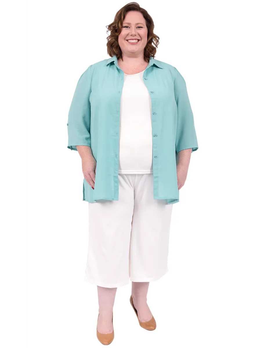 Echoes Classic Blouse - Teal**