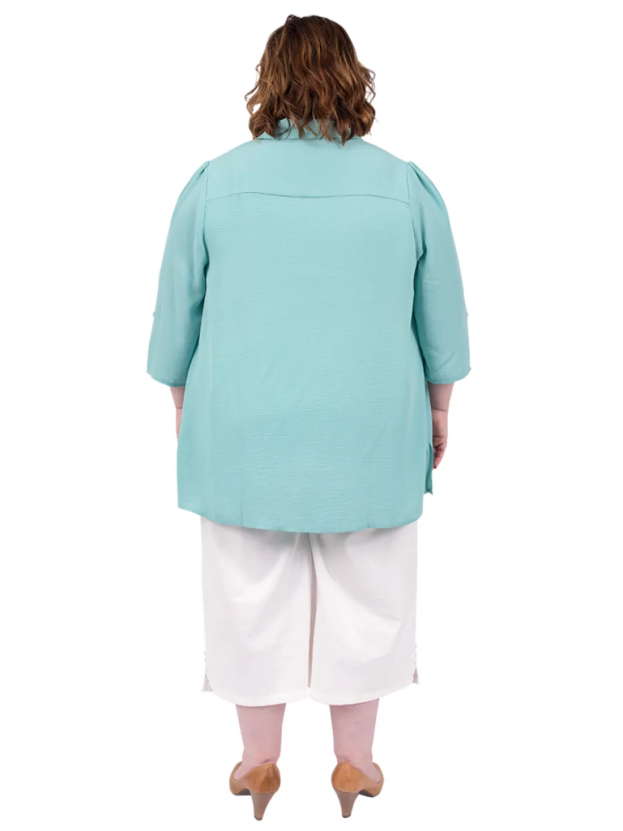 Echoes Classic Blouse - Teal**