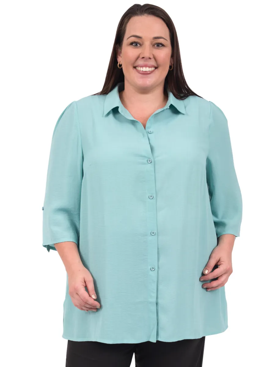 Echoes Classic Blouse - Teal**