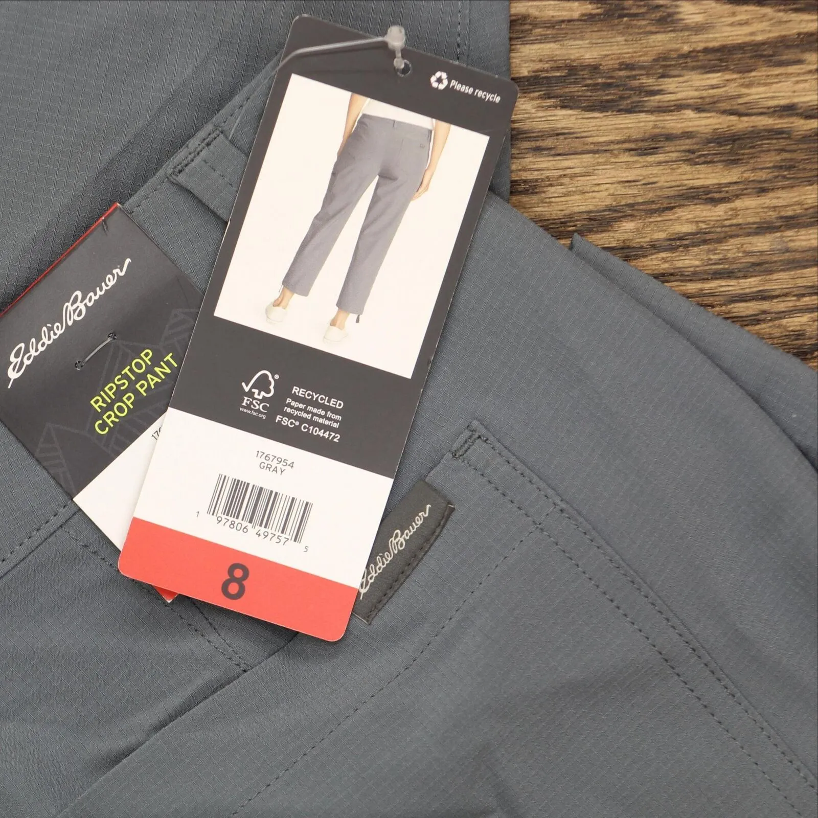 Eddie Bauer Capri Pants Side Zipper Cargo Pocket Ripstop Capri Pants 1767954